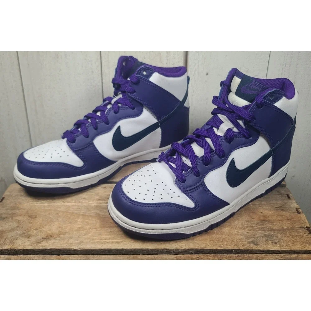 Nike Dunk High PS Size 5.5Y Electro Purple Navy White Sneakers Shoes DH9751-100